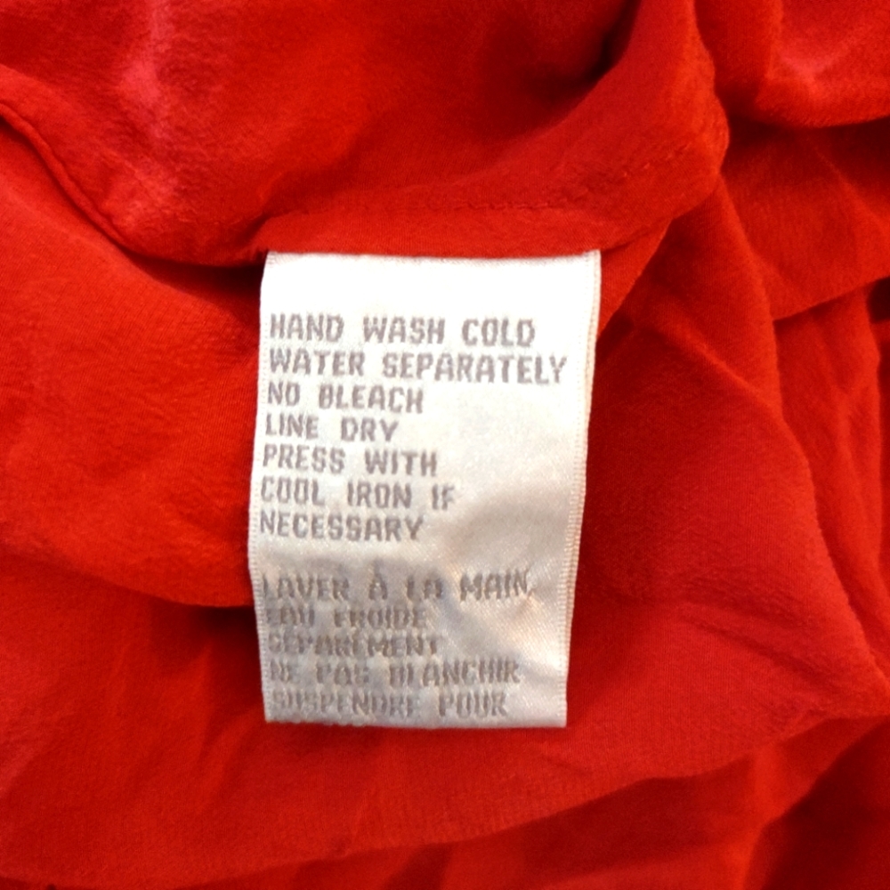 Red silk top